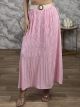 Textured Pleated Maxi Skirt-10279/Pink