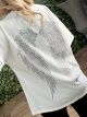 Strassed Wings Viscose T-Shirt/White