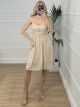Muslin Bust Midi Dress/Beige
