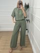 Viscose Shirt Set/Khaki