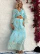 Viscose Boho Skirt Set-1001/Ciel