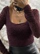 Velvet Lace Bodysuit/Burgundy