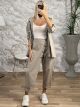 Oversized Zipper Buttons Set/Beige