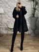 Fur Hooded Coat-887/Black