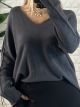 SuperSoft Elastic Ve Sweater/Grey
