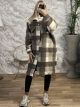 Plus Size Plaid Coat/Chocolat