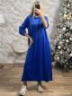 Velvet Oversized Hooded Dress-3283/Royal Blue