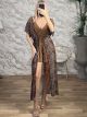 AnimalPrint Tulle Long Kimono-8379/A2