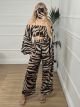 Animal Print Cropped Set/Zebra