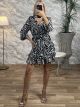 Mini Muslin Animal Print Dress-3045/Zebra