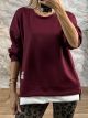 Double Viscose Label Zippers Sweatshirt/Burgundy