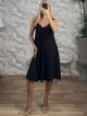 GoldPins Viscose Mini Dress-26308/Black
