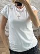 Strassed Ribbons Cotton T-Shirt-5256/White