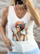 Knitted Sleeveless Top-25086/Frida Kahlo2