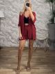 Viscose Casual Kimono Shorts Set/Burgundy