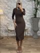 GLOW Openback Dress/Chocolat