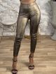 Leather Snake Leggings-8860/Gold