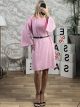 Casual Midi Belt Dress/Pink