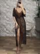 AnimalPrint Tulle Long Kimono-8379/A1