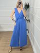 Belt Ve Jumpsuit/Blue