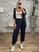 Oversized Zipper Buttons Set/Dark Blue