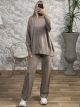 Loose Top Knitted Set-2507/Beige
