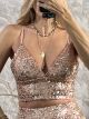 Sequins Crop Top/RoseGold