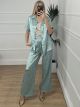 Silk Animal Shirt Set/Mint
