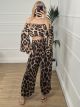 Animal Print Cropped Set/Leo2