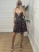 Floral Open Bust Dress/Black