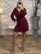 Mini Muslin Dress-3045/Burgundy