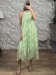 Full Ruffles Viscose Dress-6159/L.Green