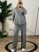 Ve Top Pockets Knitted Set/Grey
