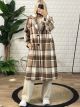 Long Wool Plaid Coat/Camel