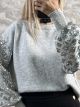 Sequins Sweater-6058/Grey