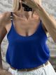 GoldBeaded Straps Viscose Top/Royal Blue