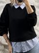 Soft Stripes Shirt Sweatshirt/Black