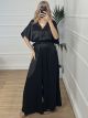 Satin Animal Jumpsuit/Black