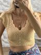Embroidered Knitted Top-1583/Beige