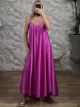 Satin Mono Wide Maxi Dress-3062/Fux
