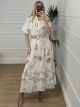 Maxi Boho Sleeves Embroidered Dress/White