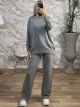Loose Top Knitted Set-2507/Grey