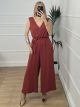 Belt Ve Jumpsuit/Burnt Orange