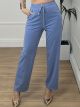 Highwaist Pants-6606/Light Blue