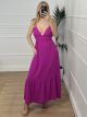 Backless X Dress/Magenta