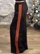 Viscose Side Stripes Leo Pants/Orange