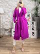 Belt & Buttons Coat/Magenta