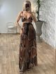 Cut Out Back Bow Dress/Black