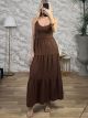 Cotton BowBack Maxi Dress-2756/Chocolat