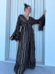 Wide Sleeves Boho Dress-2566/Black